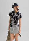 Geltra Shirring Collar Short Sleeve T-shirt