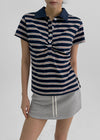 Geltra Shirring Collar Short Sleeve T-shirt