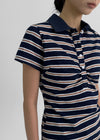 Geltra Shirring Collar Short Sleeve T-shirt