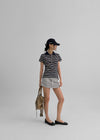 Geltra Shirring Collar Short Sleeve T-shirt