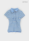 Geltra Shirring Collar Short Sleeve T-shirt