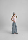 Belpel Washed Wide Balloon Denim Pants
