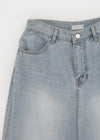 Belpel Washed Wide Balloon Denim Pants