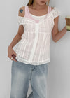 Thumb Two-way Frill Sleeveless Blouse