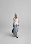 Thumb Two-way Frill Sleeveless Blouse