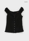 Thumb Two-way Frill Sleeveless Blouse