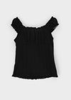 Thumb Two-way Frill Sleeveless Blouse