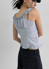 Bissen Pattern Frill Sleeveless Blouse