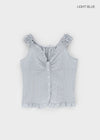 Bissen Pattern Frill Sleeveless Blouse