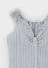 Bissen Pattern Frill Sleeveless Blouse