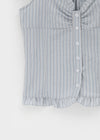 Bissen Pattern Frill Sleeveless Blouse