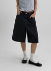Ziplo Striped Bermuda Denim Pants