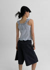 Ziplo Striped Bermuda Denim Pants