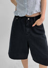 Ziplo Striped Bermuda Denim Pants