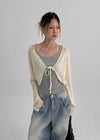 Xile linen cropped cardigan