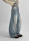 Nend Summer Washed Ribbed Wide Denim Pants