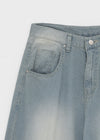 Nend Summer Washed Ribbed Wide Denim Pants