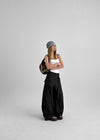 Relvina Set - Eyelet Layered Wrap Skirt And Wide Pants