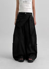 Relvina Set - Eyelet Layered Wrap Skirt And Wide Pants
