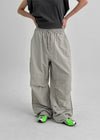 (UNISEX) Royal Nylon Rivet Carpenter Wide Two-way Pants