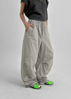 (UNISEX) Royal Nylon Rivet Carpenter Wide Two-way Pants