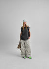 (UNISEX) Royal Nylon Rivet Carpenter Wide Two-way Pants