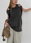 Shebet Cutout Loose Fit Layered Sleevelessti