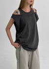 Shebet Cutout Loose Fit Layered Sleevelessti