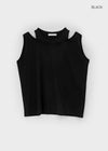 Shebet Cutout Loose Fit Layered Sleevelessti