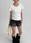Lilbet Slim Fit U-Neck Short Sleeve Tee
