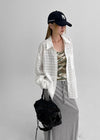(UNISEX) Welong Check Loose Fit Shirt