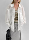 (UNISEX) Welong Check Loose Fit Shirt