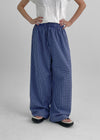 Tubung wide Check Banding Pants