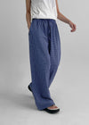 Tubung wide Check Banding Pants