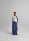 Tubung wide Check Banding Pants