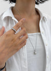 Tingfer Silver Drop Pendant Necklace