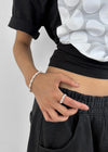 (silver 925) Rummin Twist Mini Ball Banding Ring