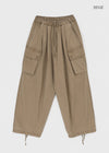 (UNISEX) Cladded Pigment Cargo Balloon Wide Two-way Pants