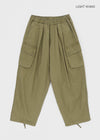 (UNISEX) Cladded Pigment Cargo Balloon Wide Two-way Pants