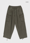 (UNISEX) Cladded Pigment Cargo Balloon Wide Two-way Pants