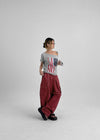 (UNISEX) Cladded Pigment Cargo Balloon Wide Two-way Pants