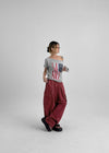 Mirong Printed One-shoulder Short-sleeved T-shirt