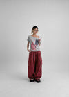 Mirong Printed One-shoulder Short-sleeved T-shirt