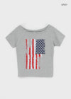 Mirong Printed One-shoulder Short-sleeved T-shirt