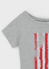 Mirong Printed One-shoulder Short-sleeved T-shirt