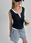 Beroli Ribbed Button Sleeveless