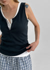 Beroli Ribbed Button Sleeveless