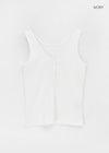 Beroli Ribbed Button Sleeveless