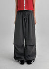 (UNISEX) Royal Nylon Rivet Carpenter Wide Two-way Pants
