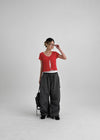 (UNISEX) Royal Nylon Rivet Carpenter Wide Two-way Pants